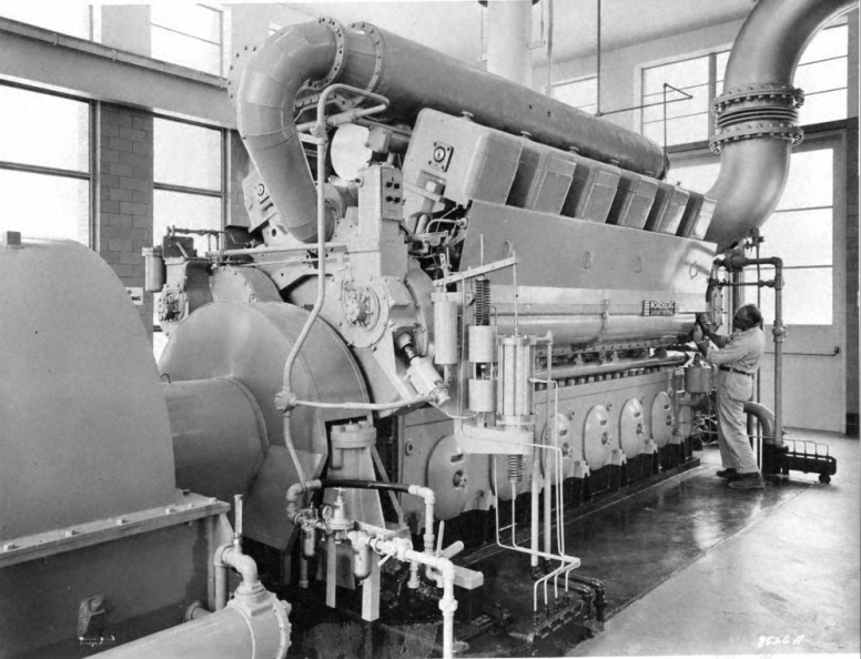 Nordberg V-12 diesel engine 3200 H_P_ 500 rpm with a Woodward type UG-8 governor control.jpg